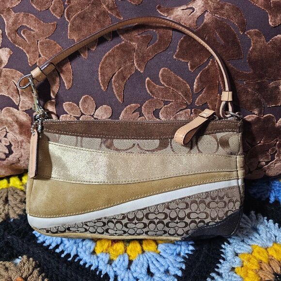 2004 Vintage Coach Patchwork Y2K Demi Limited Edition Shoulder Bag Purse - Picture 1 of 8